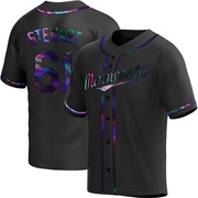 Black Holographic Replica Brock Stewart Youth Minnesota Twins Alternate Jersey