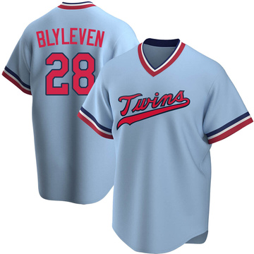 Minnesota Twins #28 Bert Blyleven 1970 Cream Throwback Jersey on