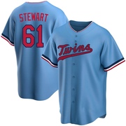 Light Blue Replica Brock Stewart Youth Minnesota Twins Alternate Jersey